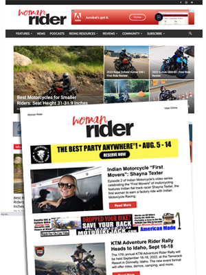 Woman Rider website and enewsletter